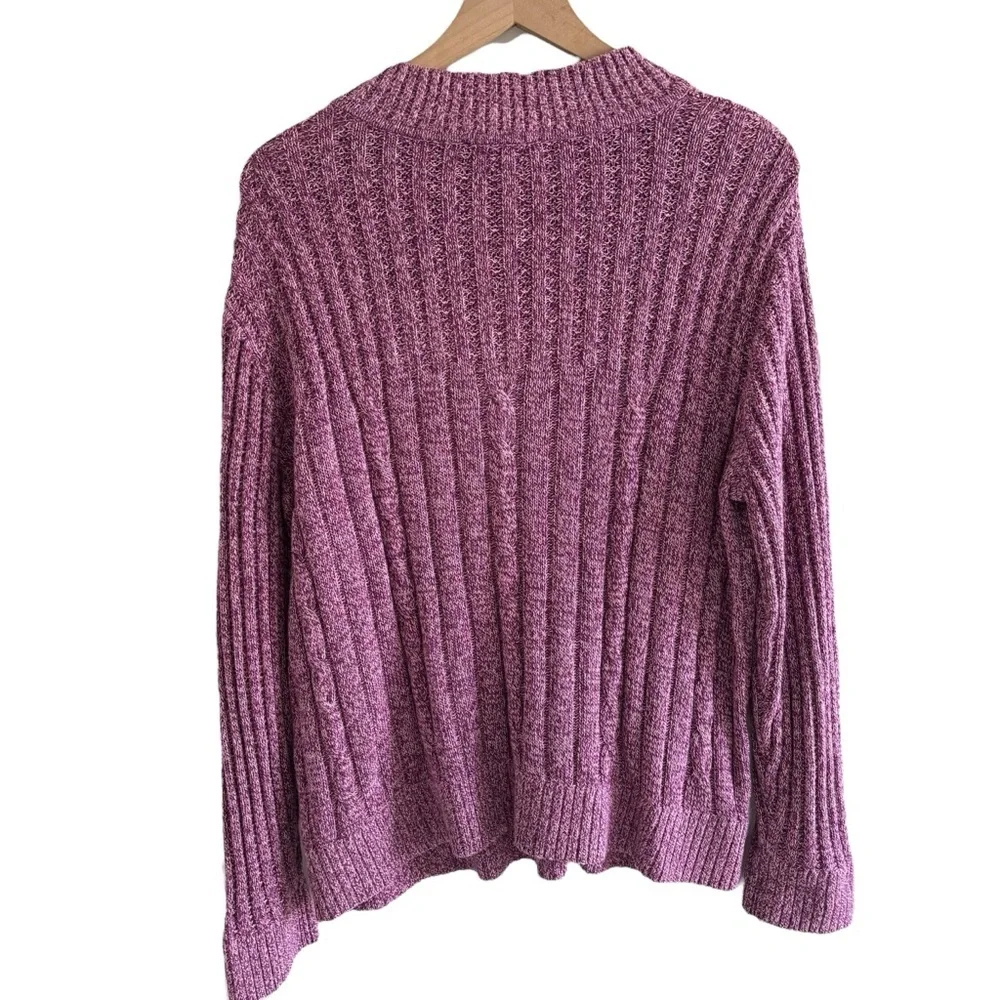 CJ Banks Cable Knit Sweater 1/4 Zip Pullover Long Sleeve 1X Old Money Preppy